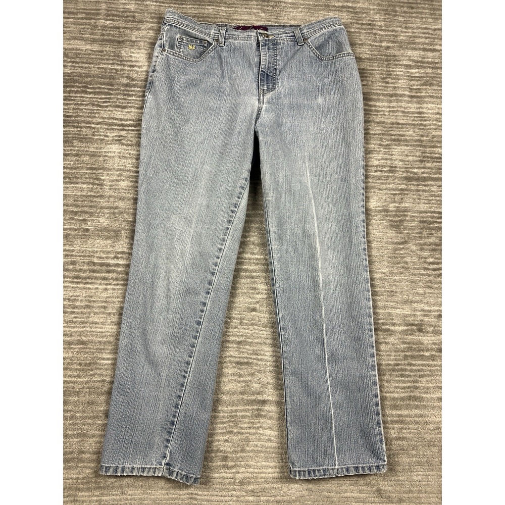 Gloria Vanderbilt Jeans Womens 14 Short Blue Amanda High Rise Straight Leg Light